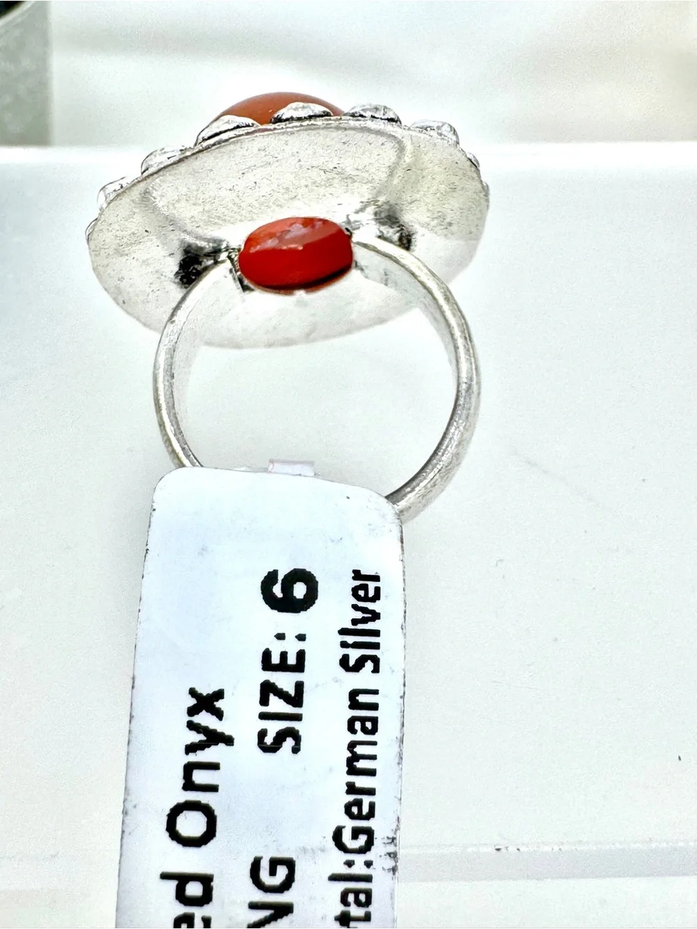 NWT Artisan Red Onyx Cabochon Statement Ring